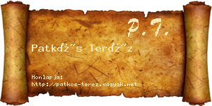 Patkós Teréz névjegykártya